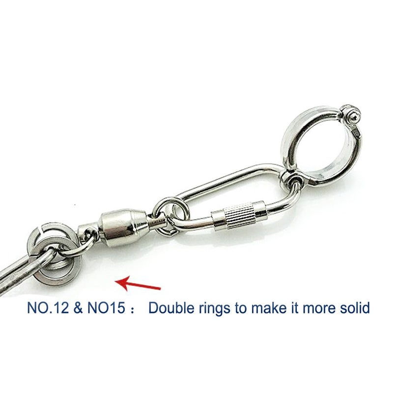 ebamaz Pet Bird Leash Parrot Foot Chain Stainless Steel 304 Anklet Ring (Model 15, 14.5mm) - Image 5